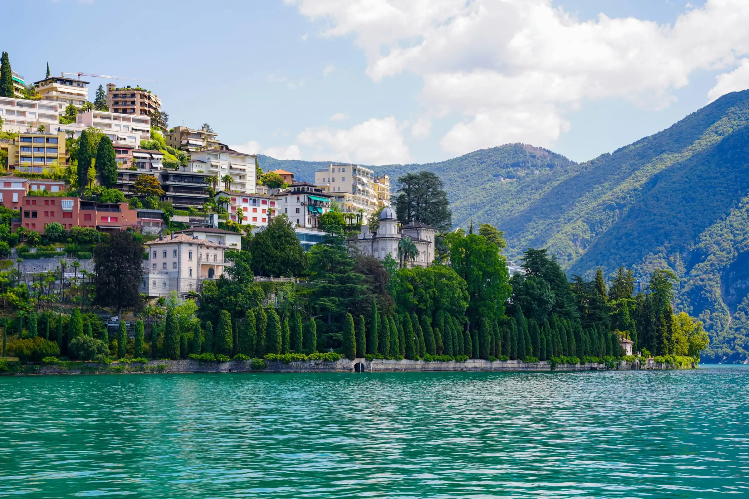 Veduta di Lugano e del lago